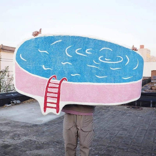 Cute Dopamine-Inspired Round Plush Bedroom Rug
