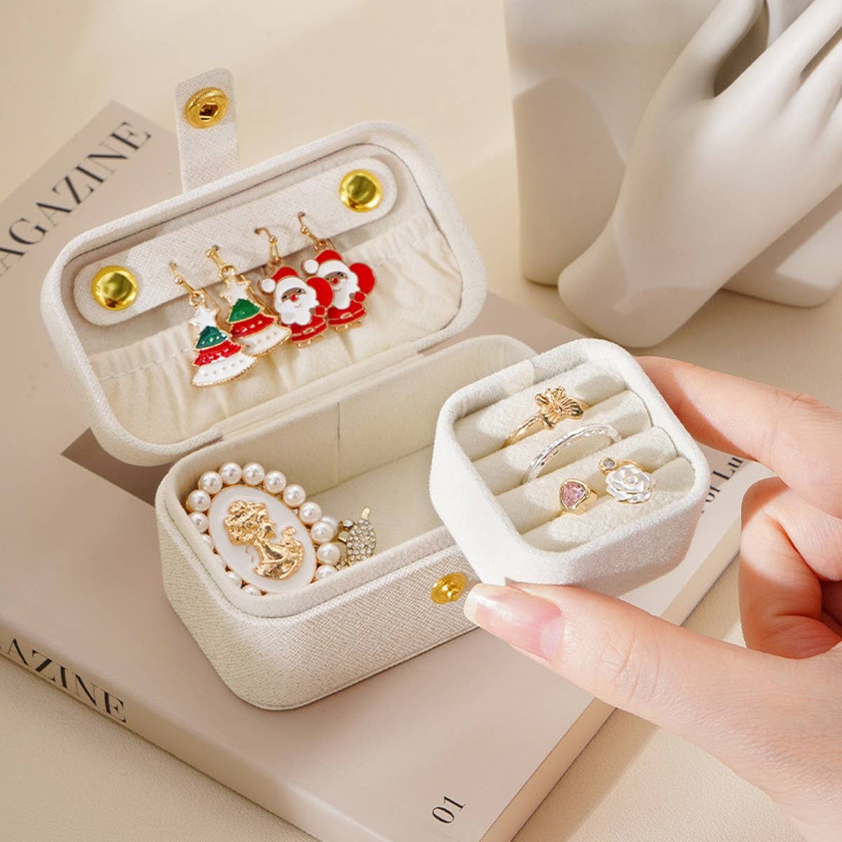 MINI SOLID COLOR JEWELRY STORAGE BOX