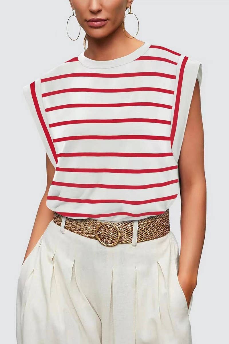 CWTTS1352_SUMMER ROUND NECK LOOSE CASUAL VEST TOP