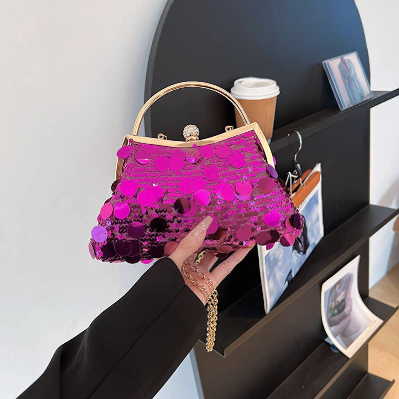 Fashionable candy-colored chain dinner bag