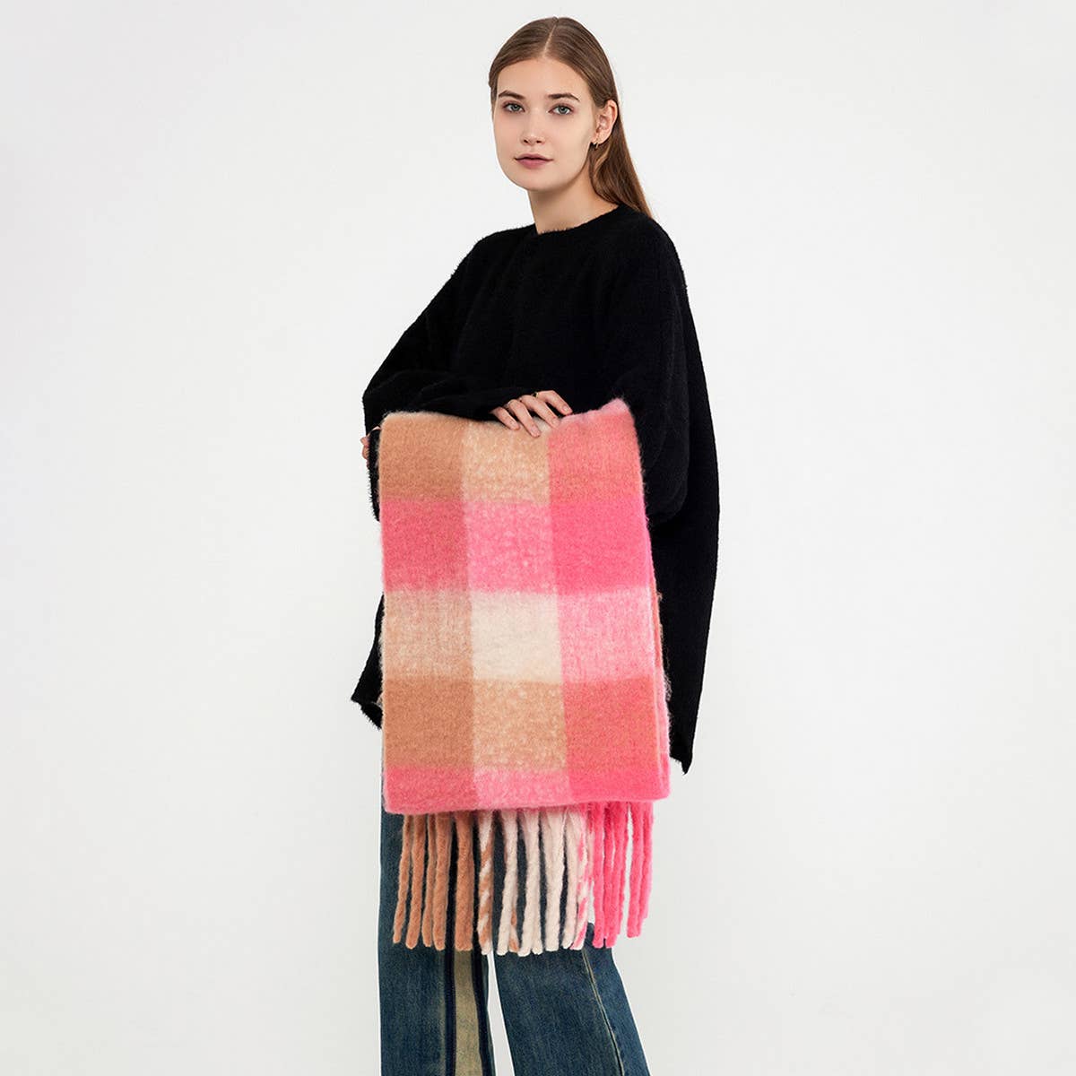 New Plaid Tassel Scarf for Women - Winter Warmth