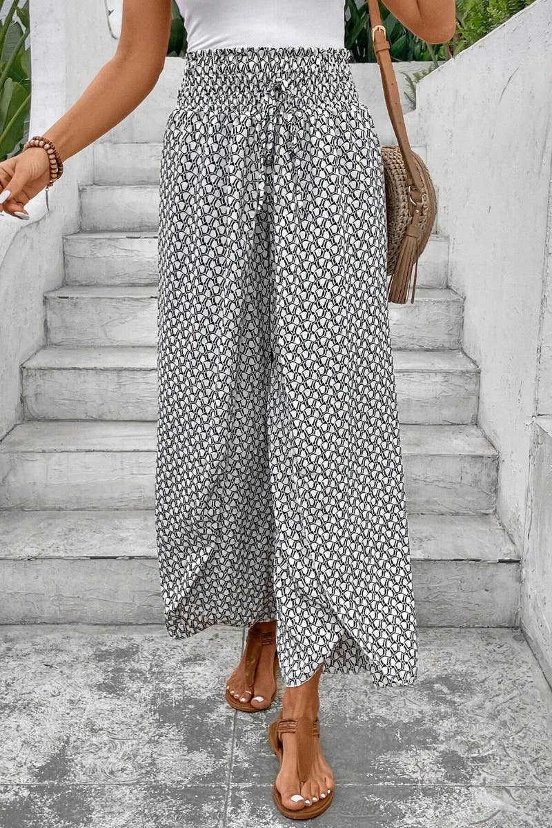 CWBMP0144_SUMMER FASHION FLORAL SPLIT WIDE-LEG PANTS