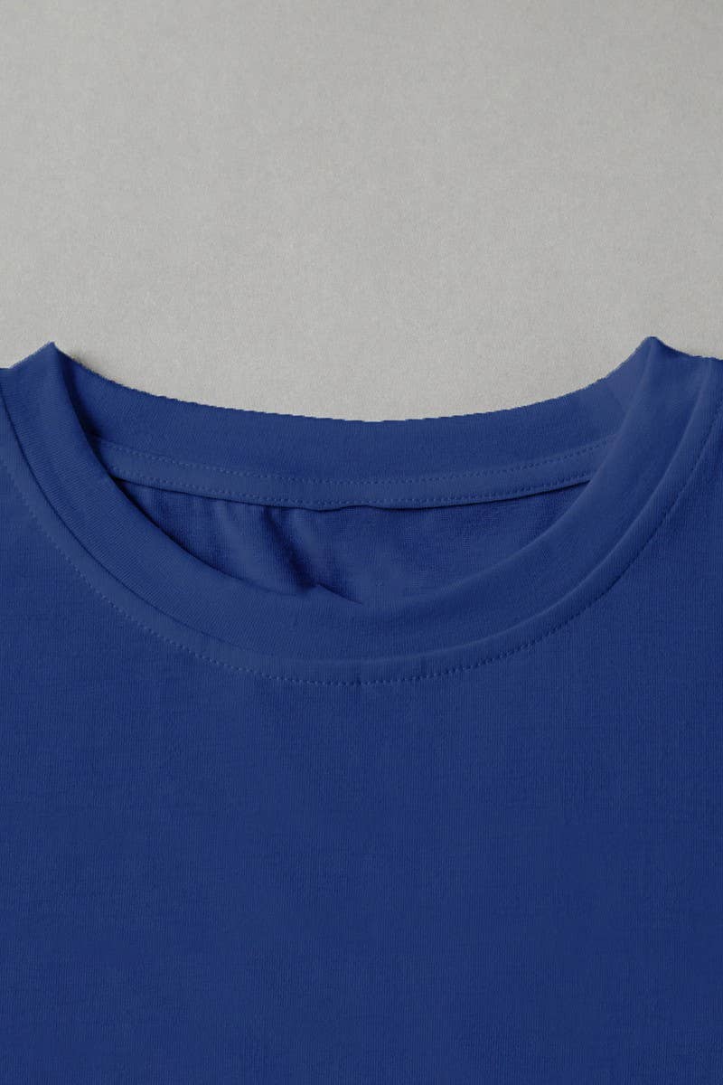 CWTTS1436_CASUAL SOLID COLOR CREW NECK LOOSE T-SHIRT