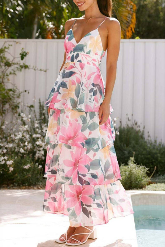 CWDHL0884_SUMMER CASUAL FLORAL CAMISOLE DRESS