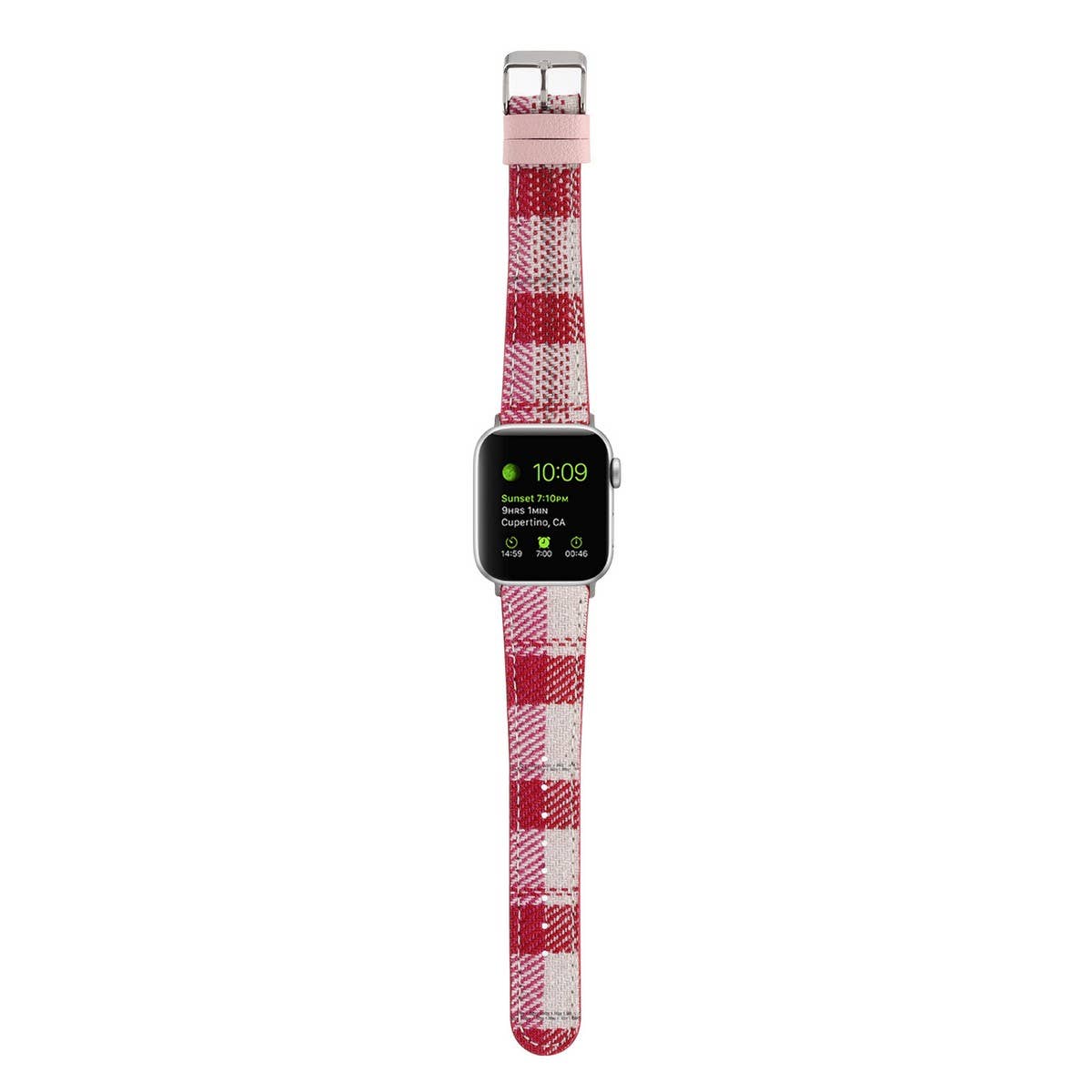 IWATCH8-1 PLUSH CHECKERED LEATHER STRAP