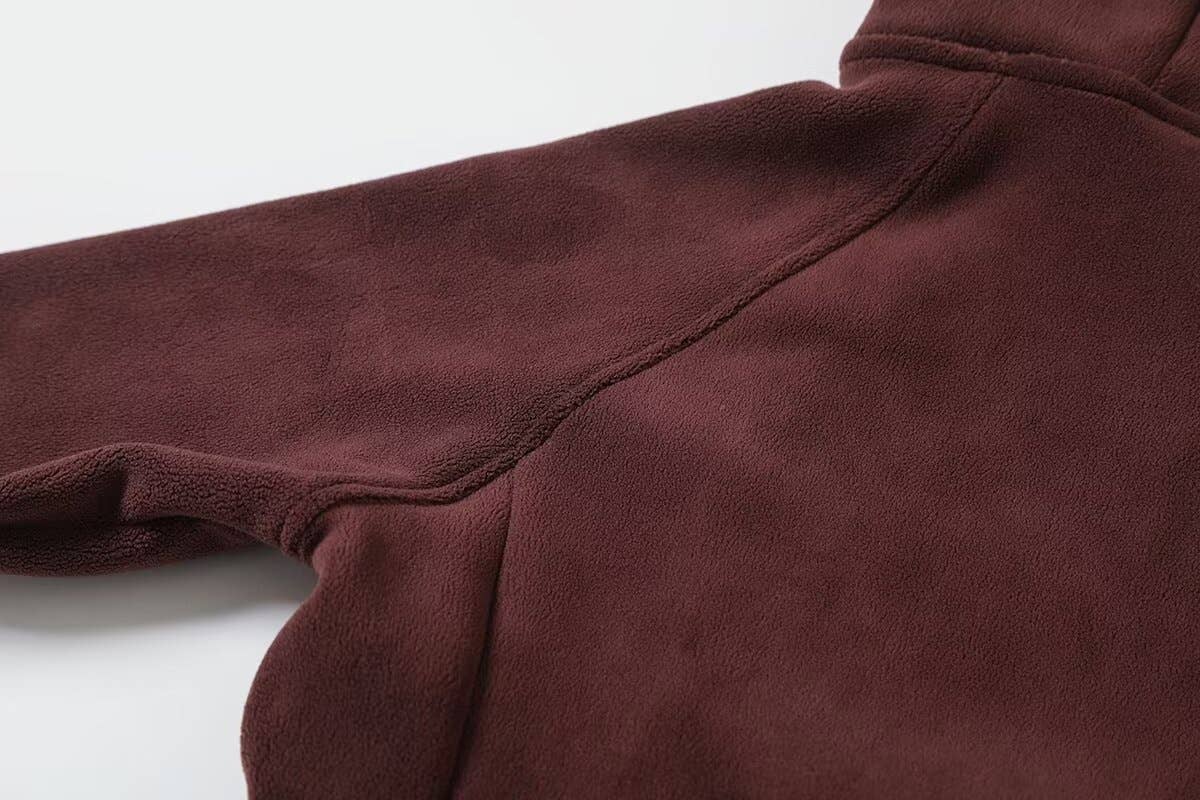 Double-sided fleece thickened warm hooded jacket