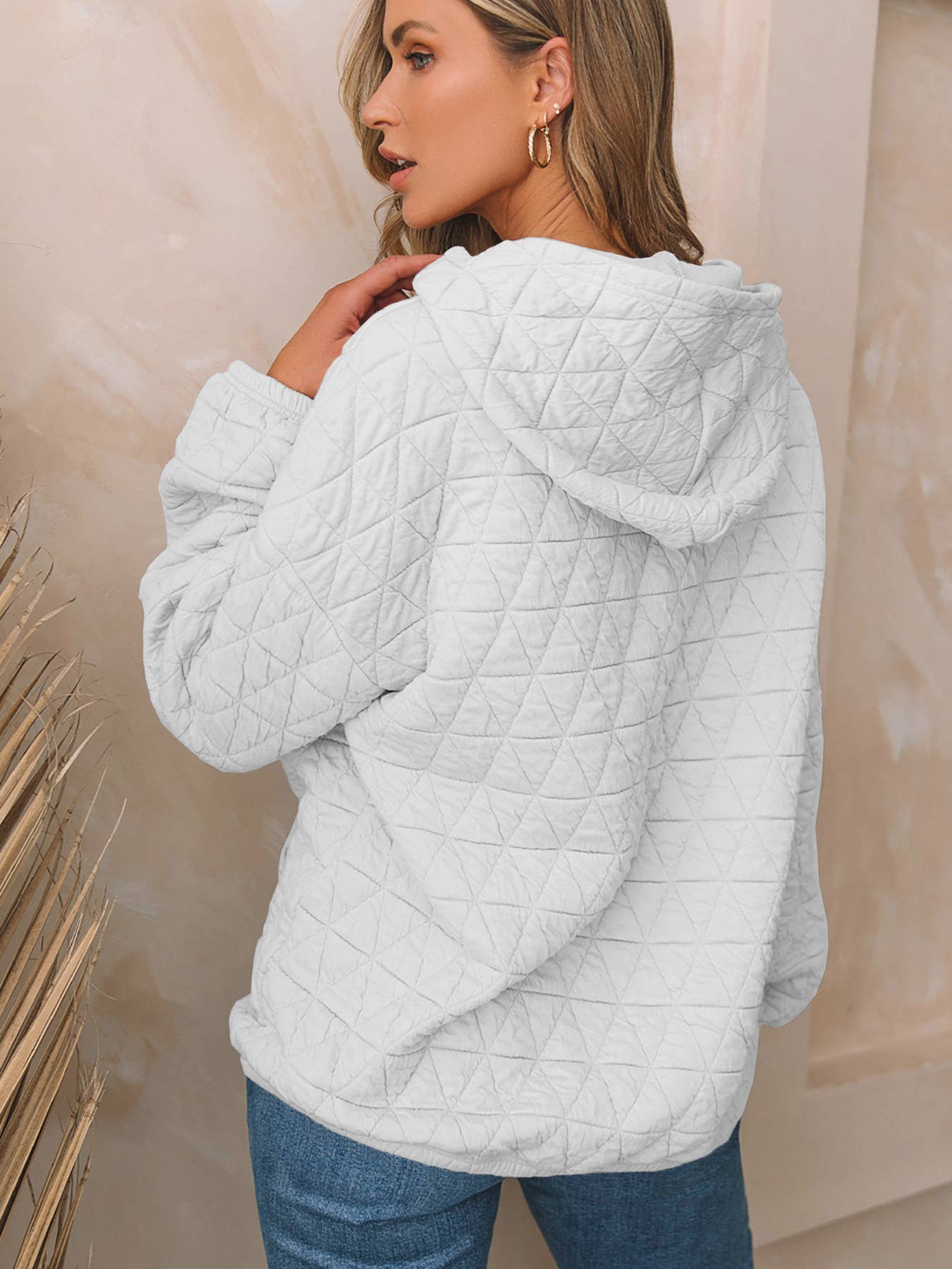 CASUAL STYLE LONG SLEEVE SOLID COLOR HOODIE