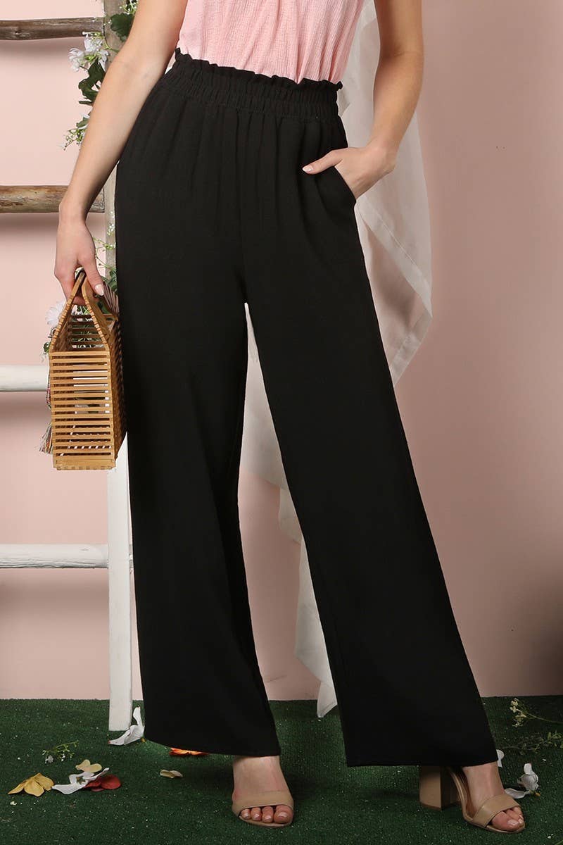 CWBLP428_EASY PULL ON COTTON LINEN PANTS WITH SIDE POCKET