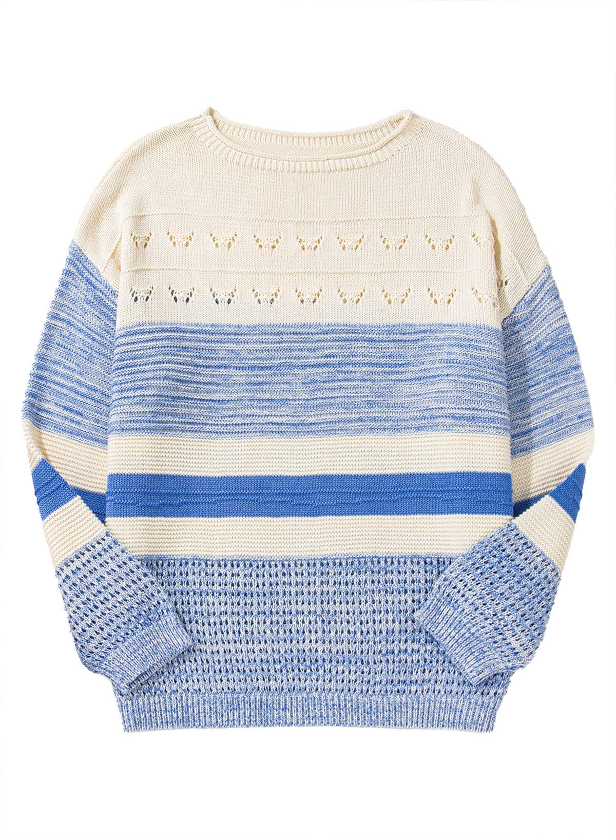 BAGGY CREW-NECK SWEATER IN CONTRASTING COLORS