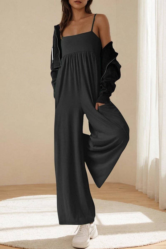 CWSJS00299_SLEEVELESS SQUARE NECK SLIM WIDE LEG JUMPSUIT