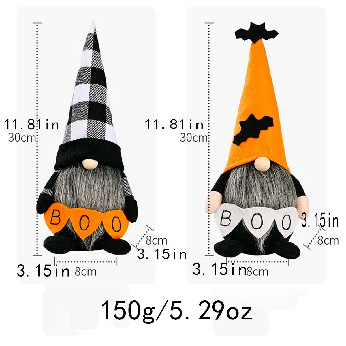 CWMM10247_HALLOWEEN BOO FACELESS RUDOLF STANDING DOLL