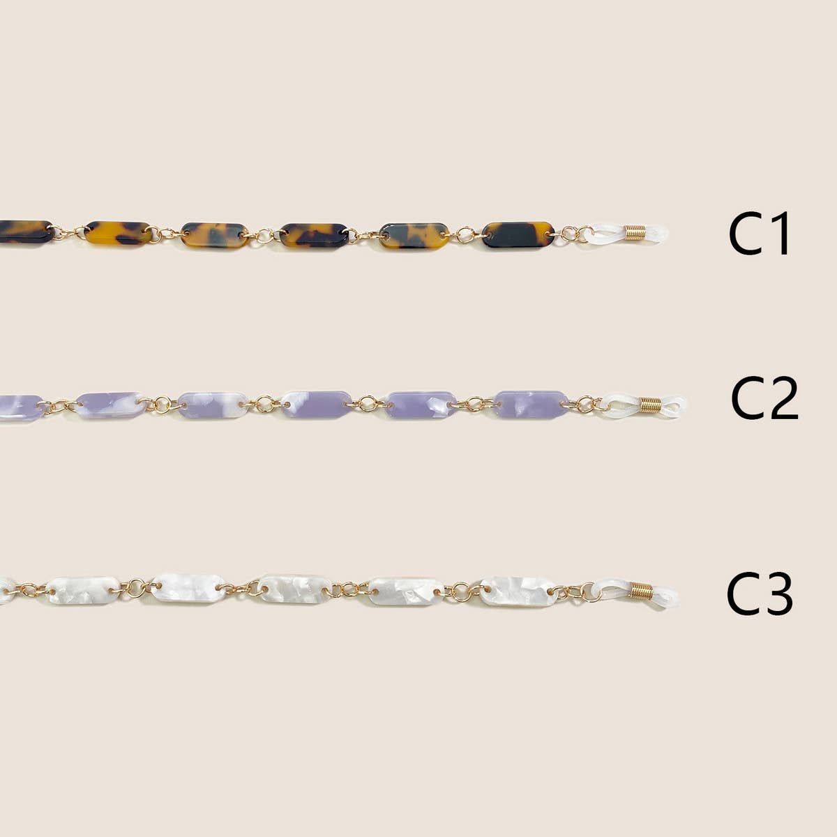 TWO-COLOR TORTOISE SHELL ANTI-LOST GLASSES LANYARD