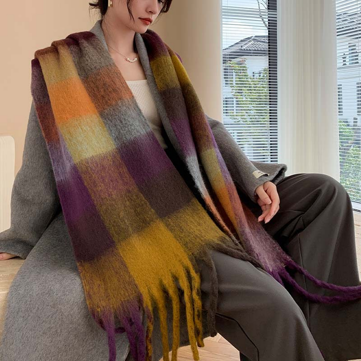 Plush AC Scarf ??Thick Soft Winter Wrap_CWASC2701