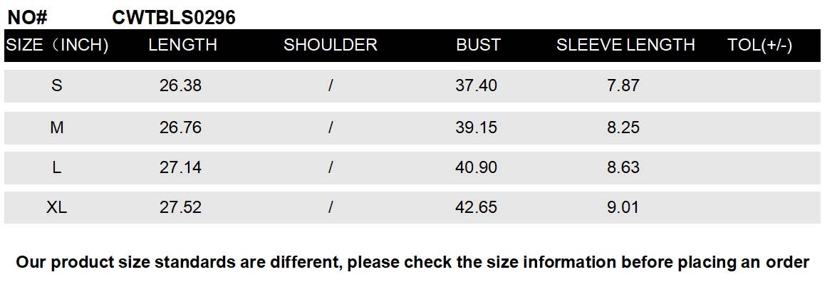 CWTBLS0296_V-Neck Shirt Sleeve Top