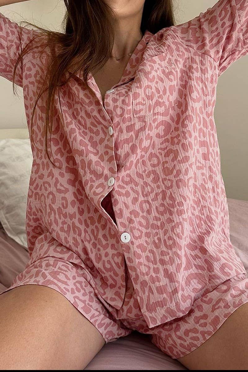 CWSPJ0227_SPRING SEXY LOOSE CASUAL PAJAMAS TWO-PIECE SET