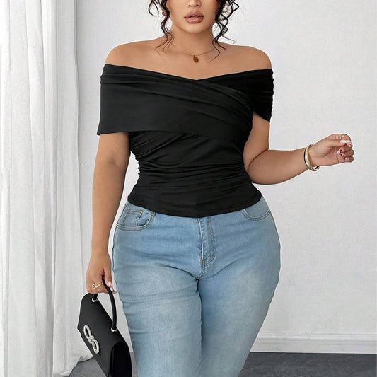 Chic Off Shoulder T-Shirt ??Elegant Summer Style_CWTHT0260