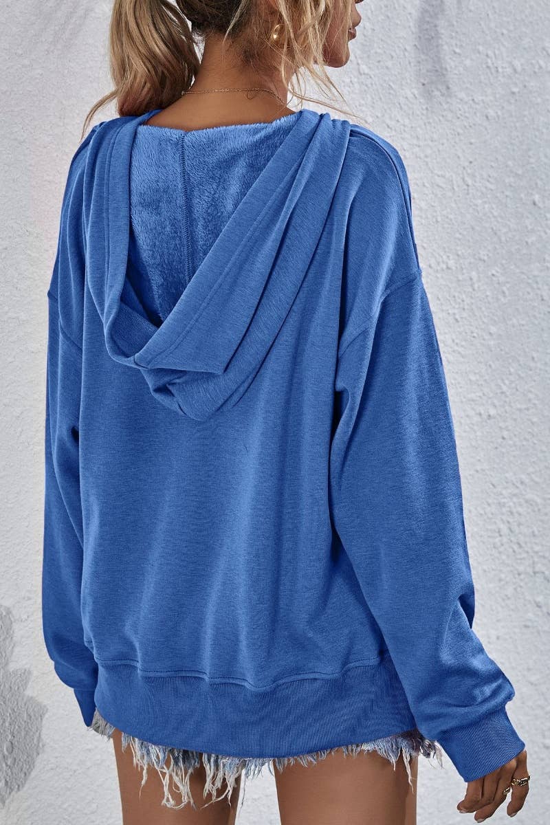 CWTBLL2619_WINTER CASUAL FLEECE LONG-SLEEVED HOODIE