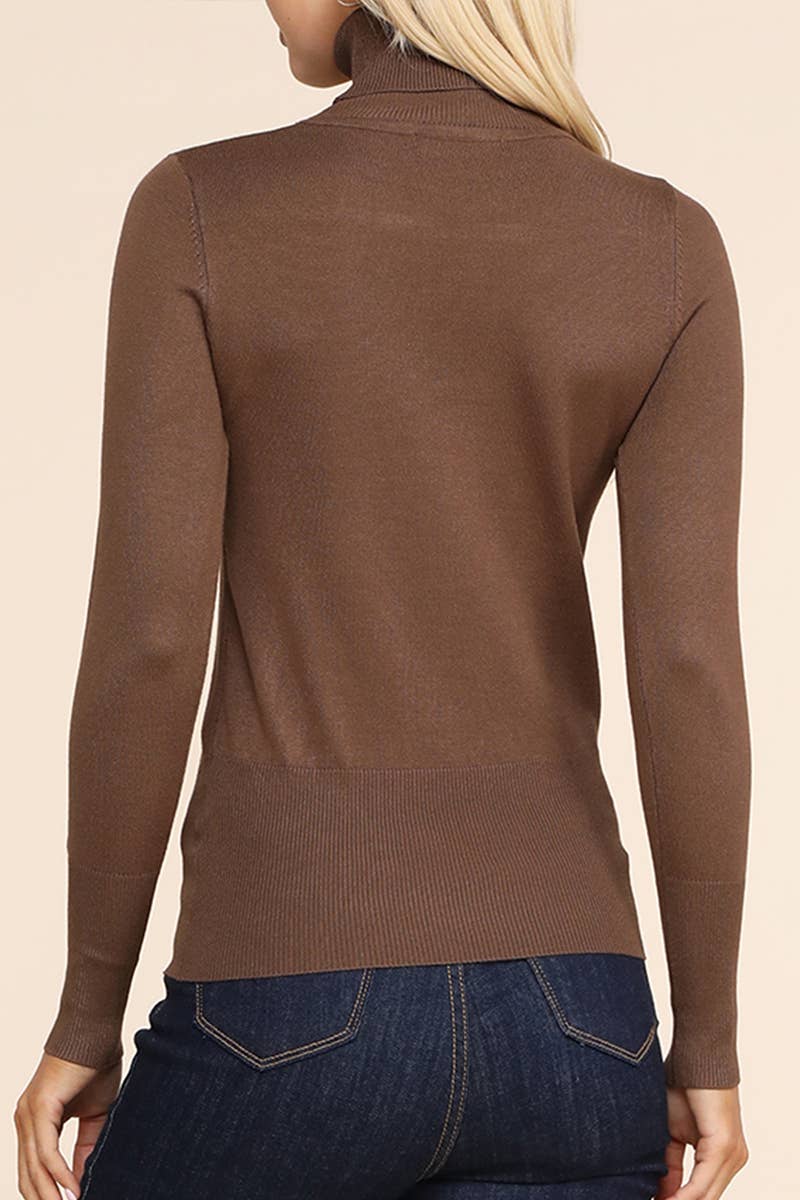 AWOSWL285_Stretch Turtle Neck Long Sleeve Pullover Sweater