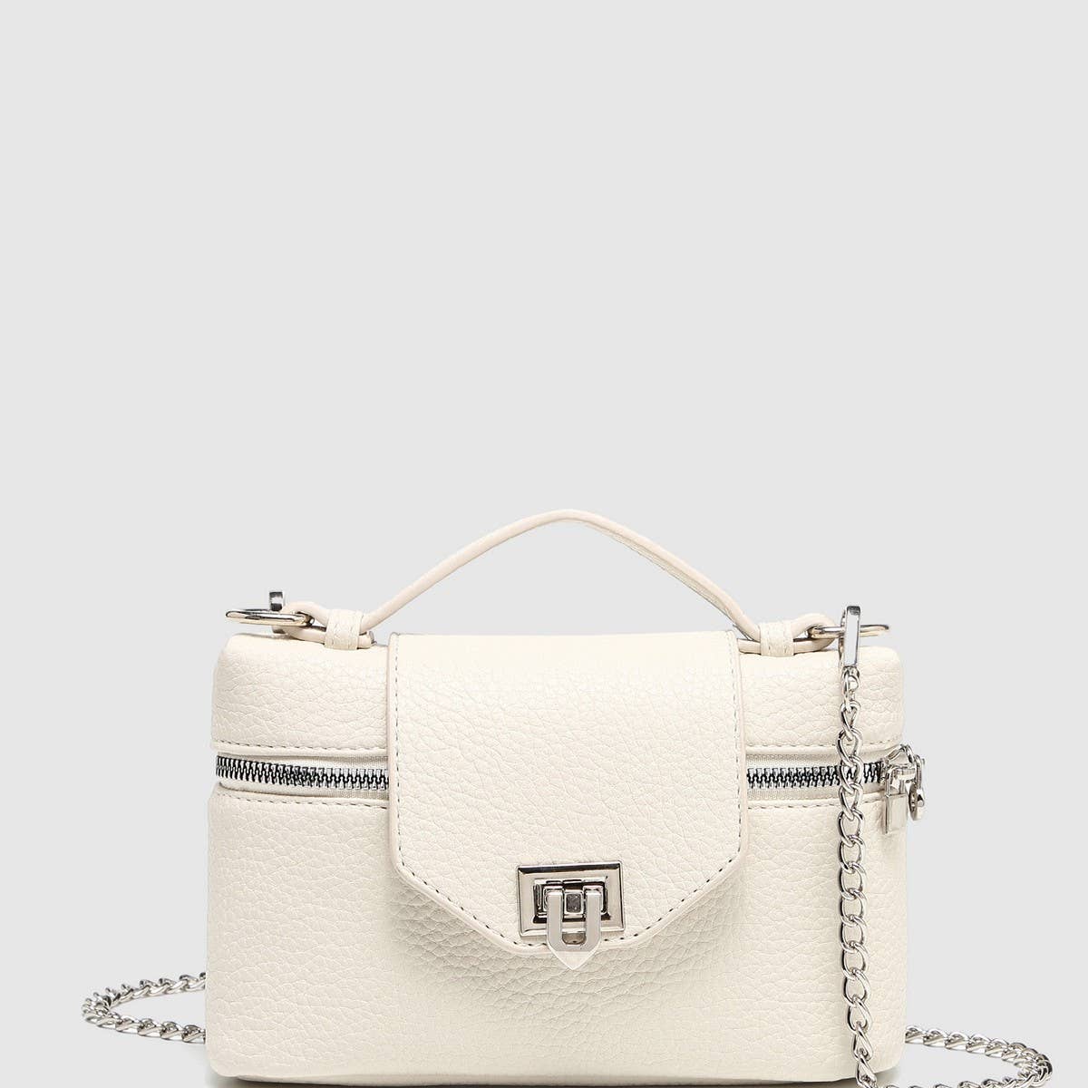 Litchi Texture Boxy Crossbody & Handbag_CWAB5715