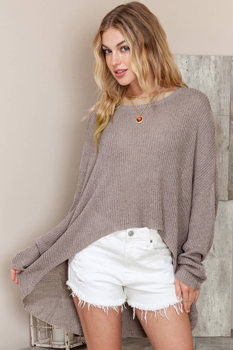 CWOSWL6694_SOLID COLOR CREW-NECK LONG-SLEEVED SWEATER