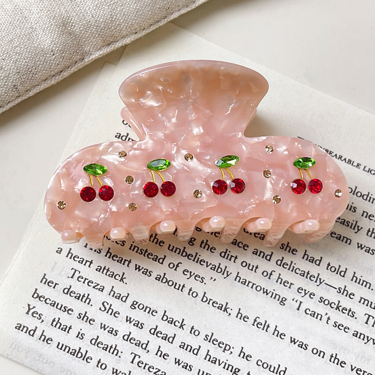 Cherry Acetate Hair Claw - 8cm Cute & Trendy Clasp_CWAHA1334