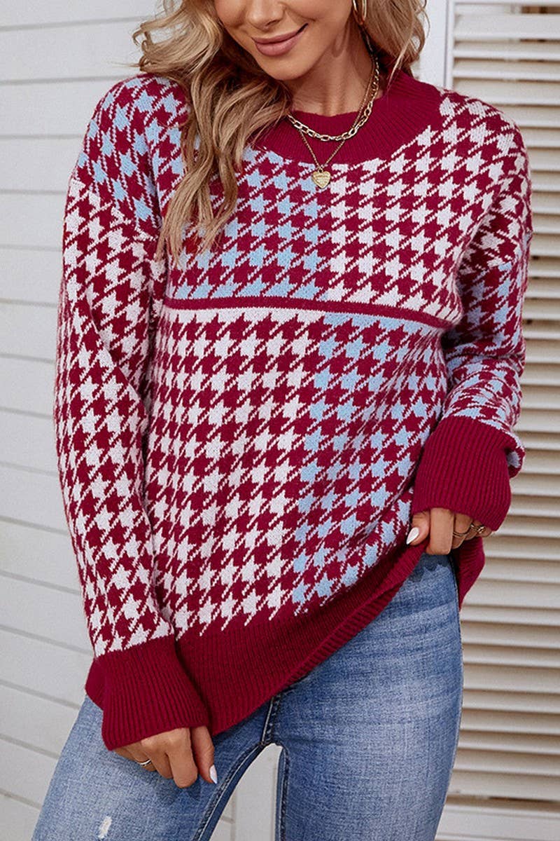 CWOSWL1717_Crew Neck Long Sleeve Pullover Sweater