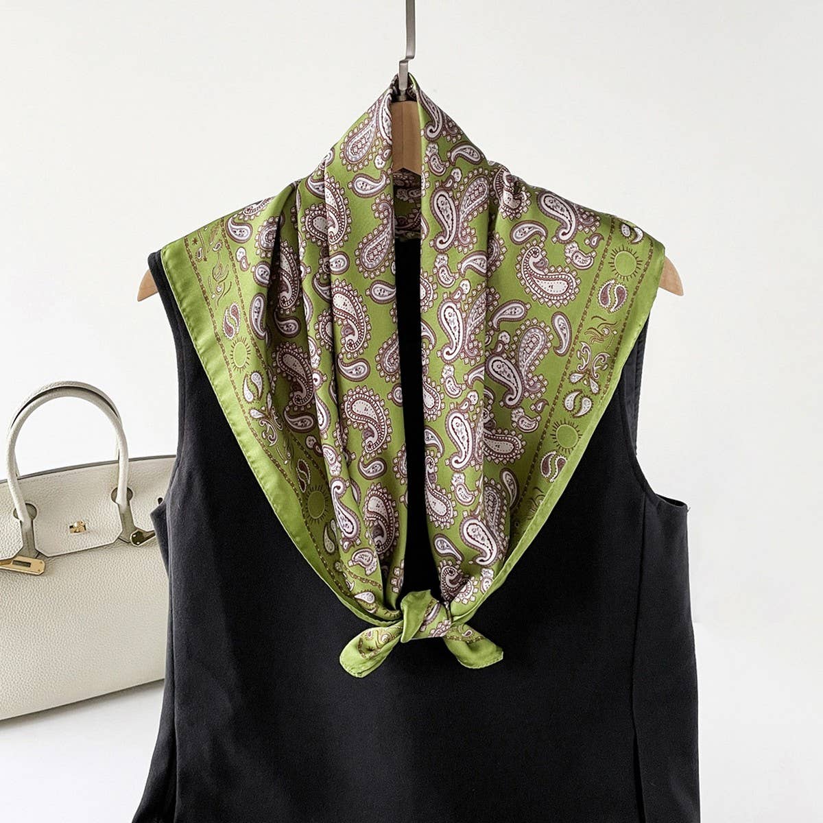 Paisley Satin Square Scarf ??70cm Neck & Head _CWASC0825