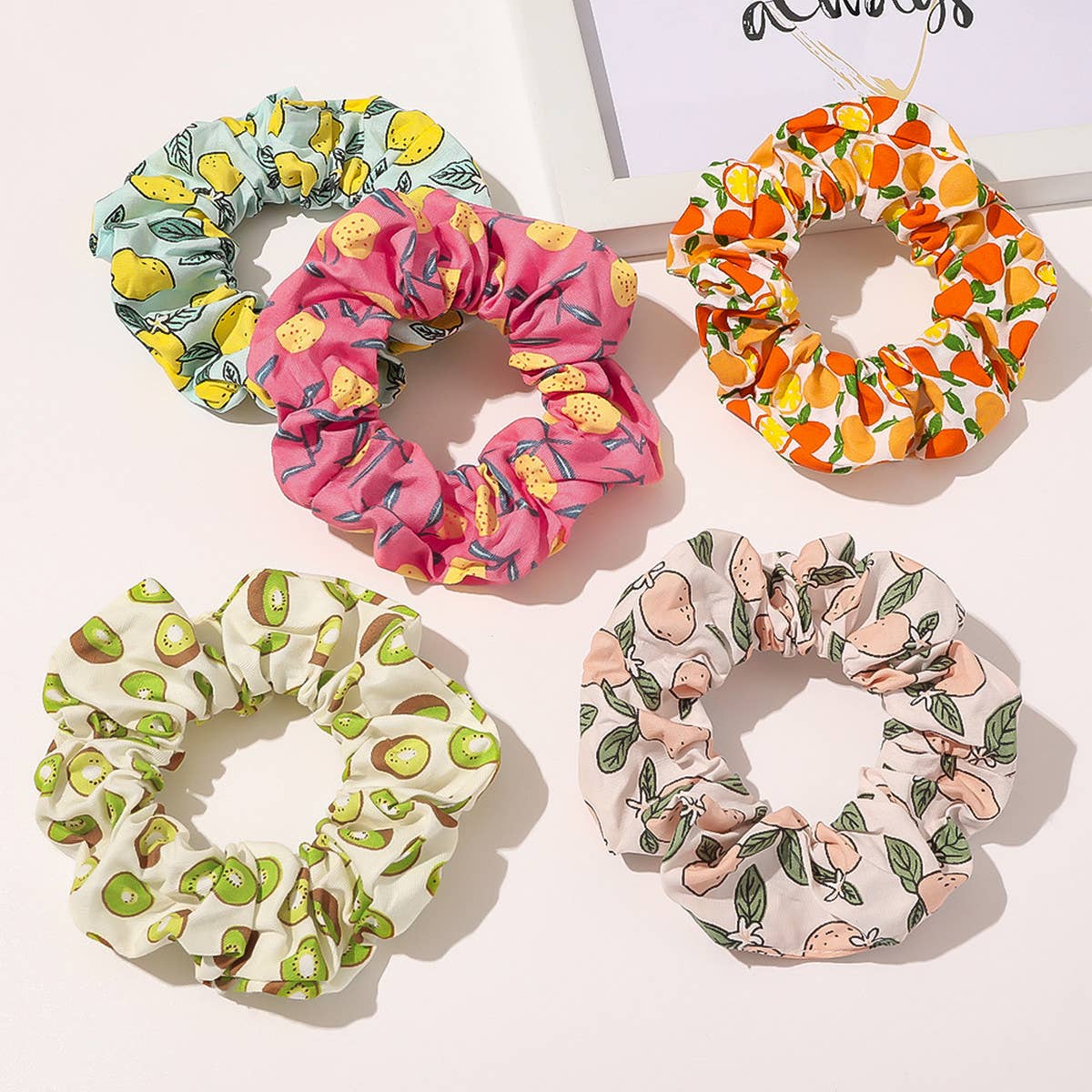 CUTE AVOCADO PEACH HAIR BAND AND HAIR TIE_CWAHA1653