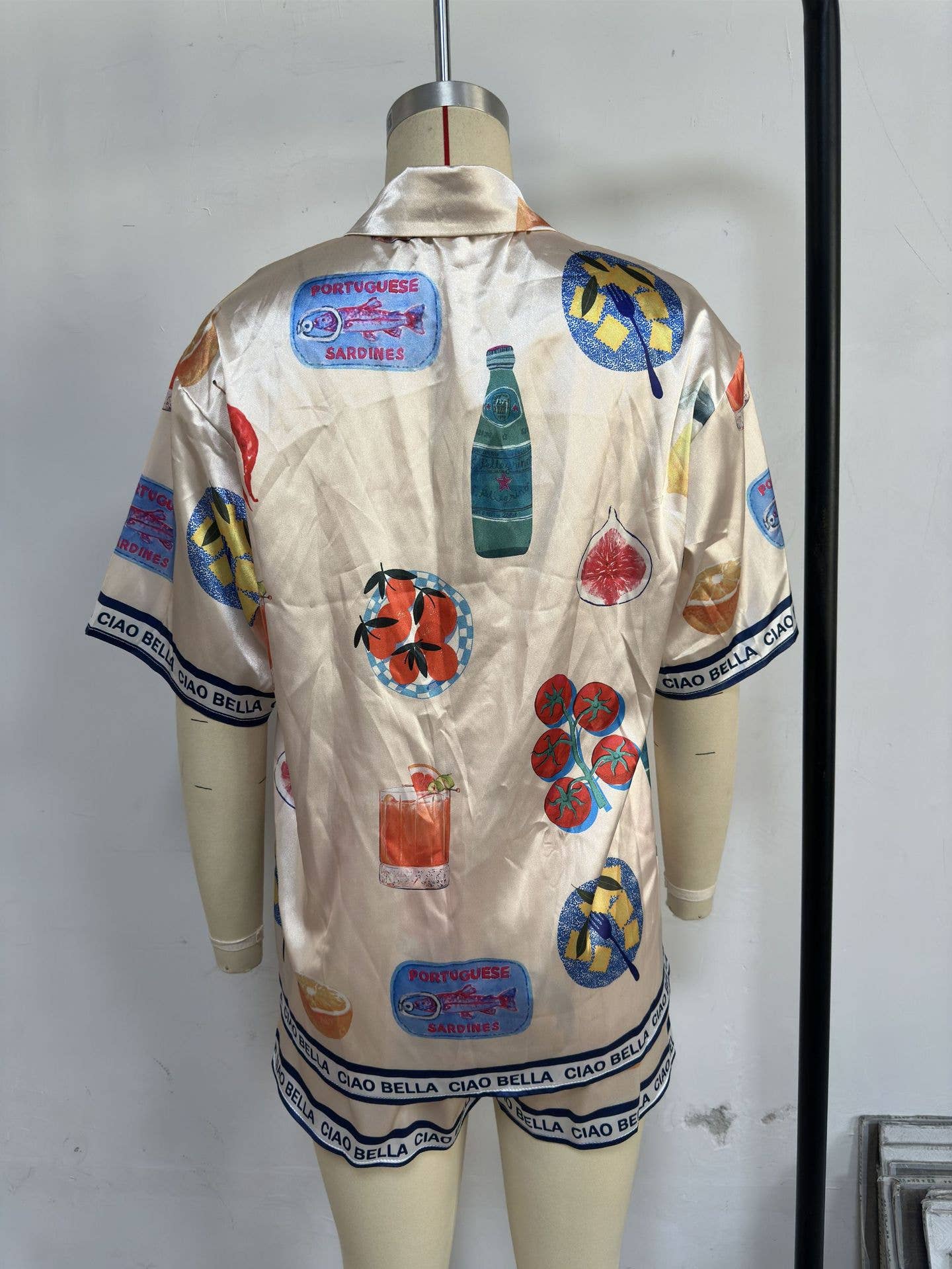 Cartoon short-sleeved cardigan and shorts set