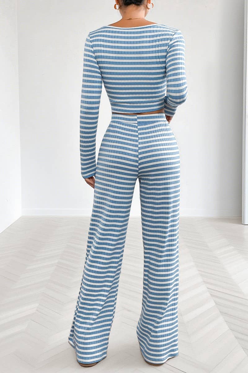 CWSTB00397_STRIPED SLIM FIT SPORTY LOUNGEWEAR SET