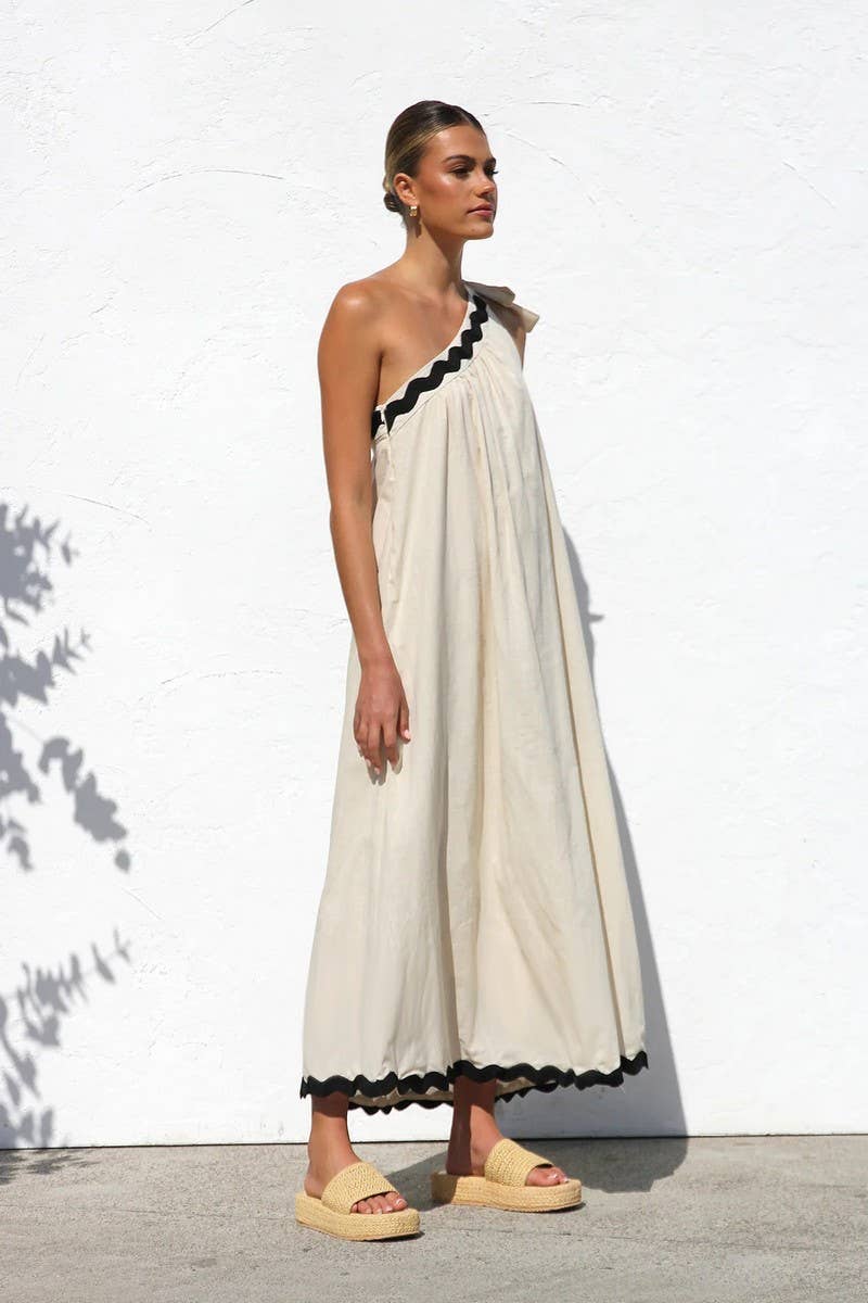 SPRING AND SUMMER OFF-SHOULDER LACE DRESSCWDMD5857