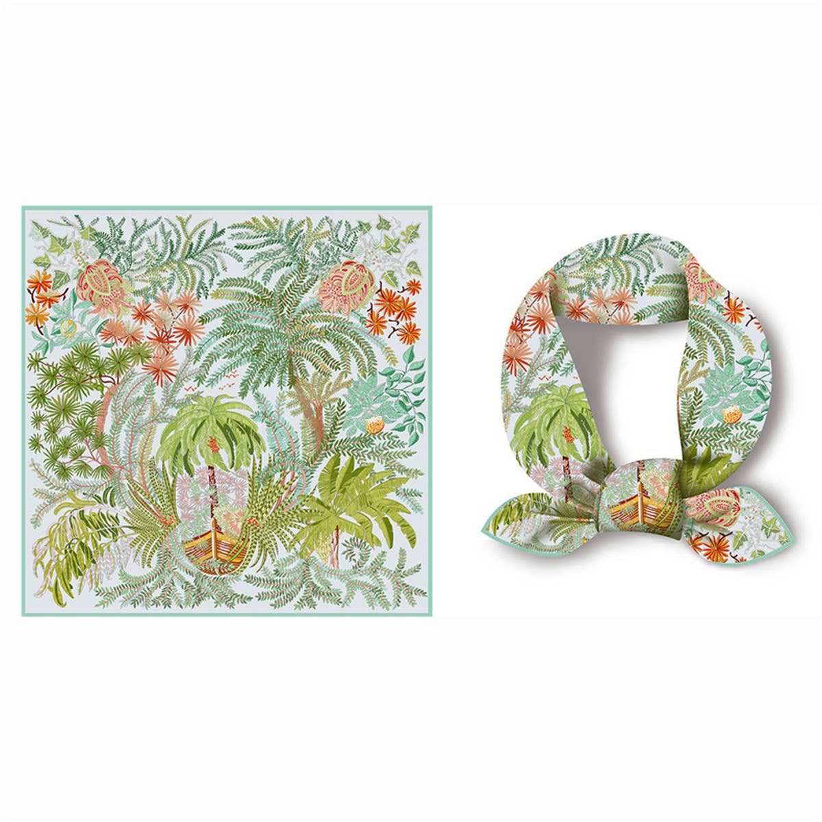 20.9" Silky Satin Square Scarf – Sweet Cream Style_CWASC0642