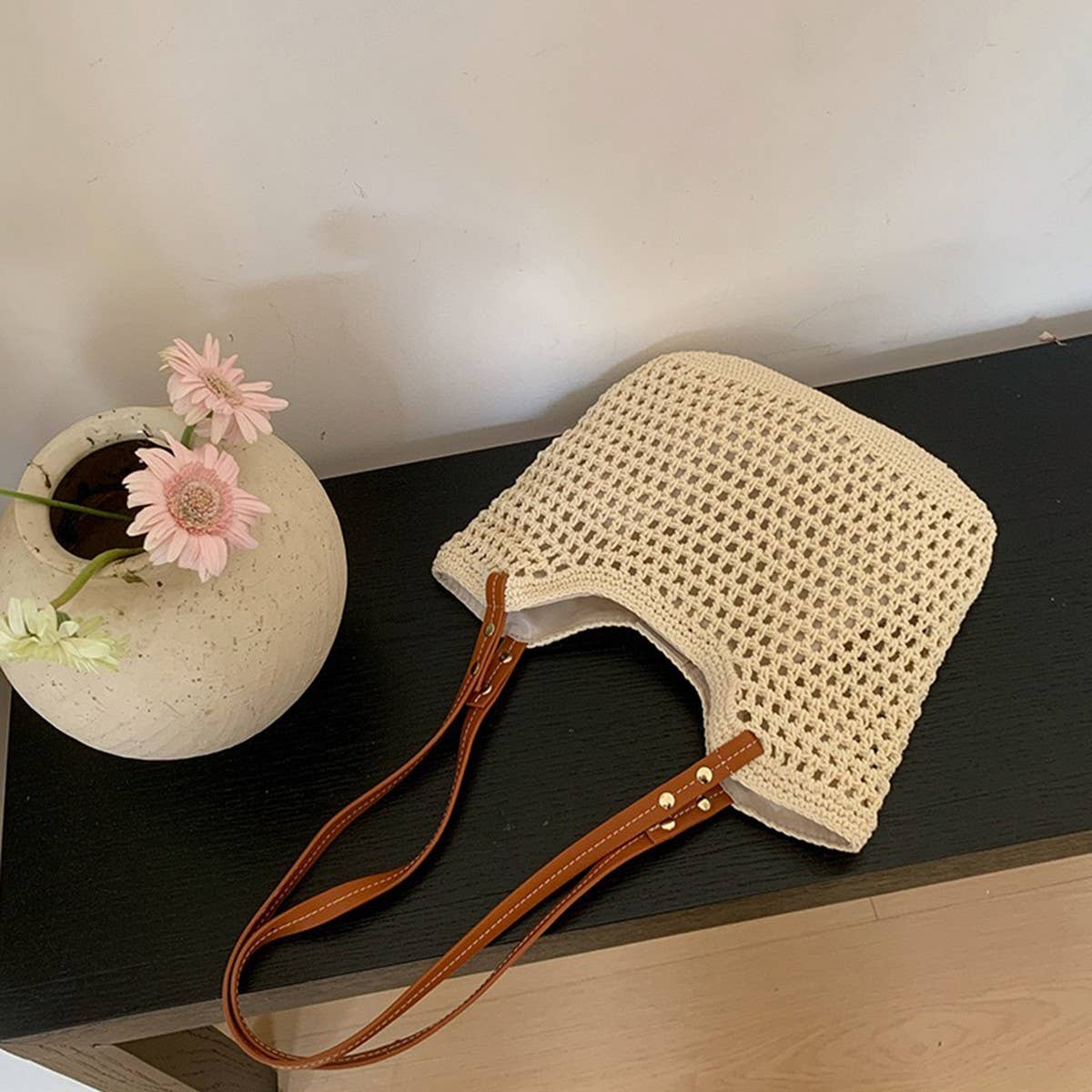 CWAB4838_LARGE CAPACITY BEACH LEISURE SHOULDER TOTE BAG