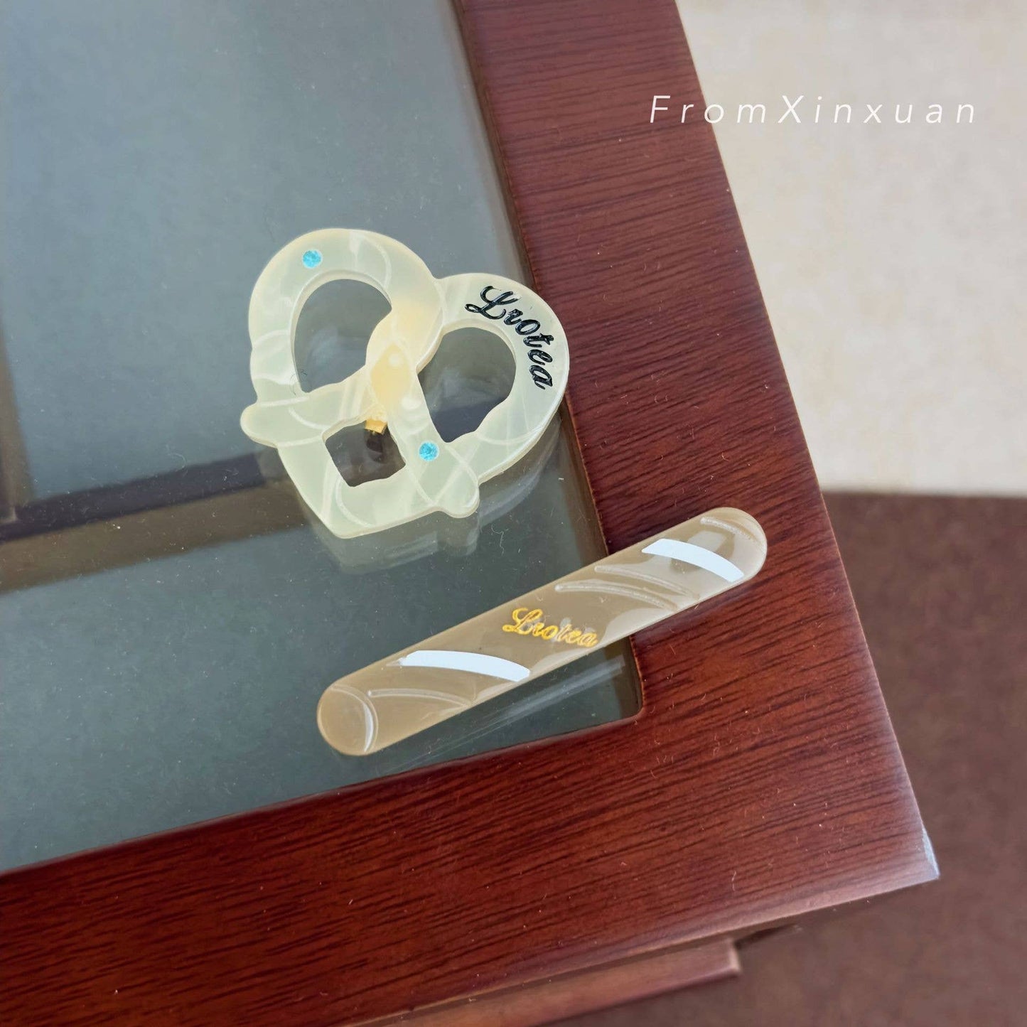 Acetate textured soda bread brooch pastry accessory