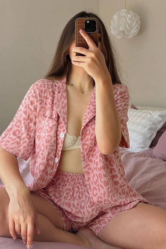 CWSPJ0227_SPRING SEXY LOOSE CASUAL PAJAMAS TWO-PIECE SET