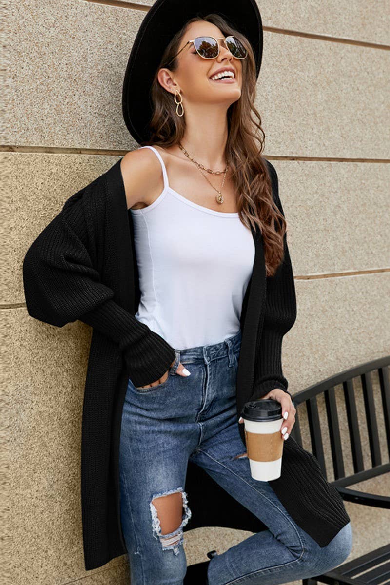 CWOCAL0760_SOLID COLOR LONG KNITTED CARDIGAN WITH TIES