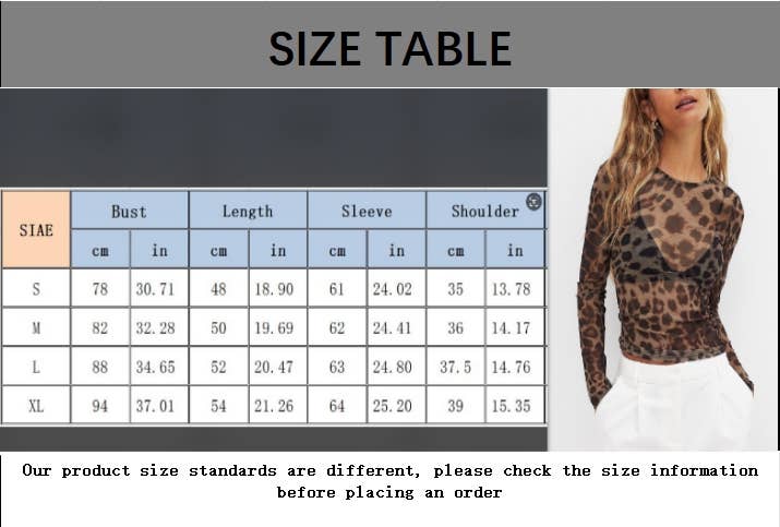 CWTBLL3946_SEXY LEOPARD MESH PRINT SLIM FIT TEE TOP