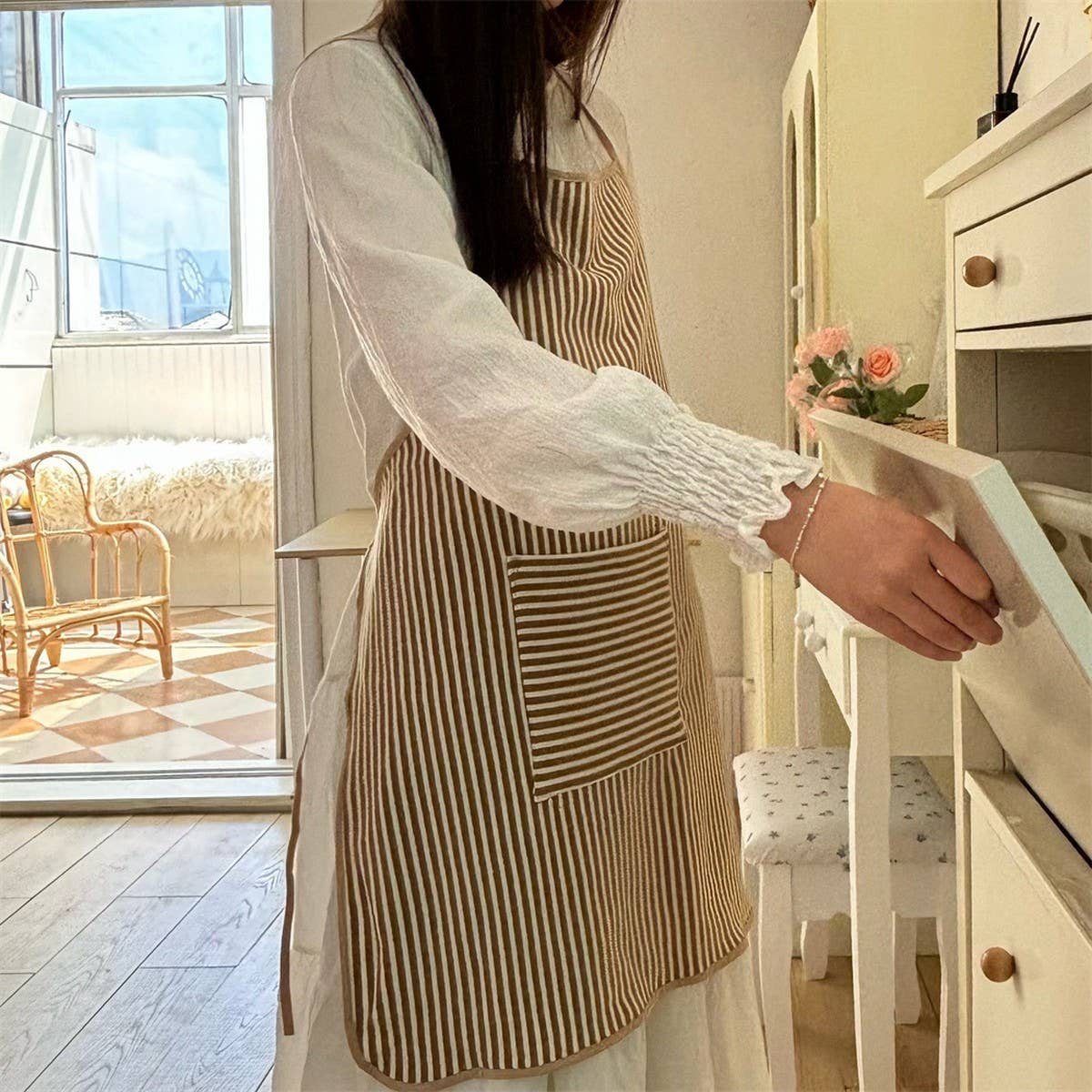 TOWEL FABRIC SMALL FRESH APRON CAFE WORK APRON
