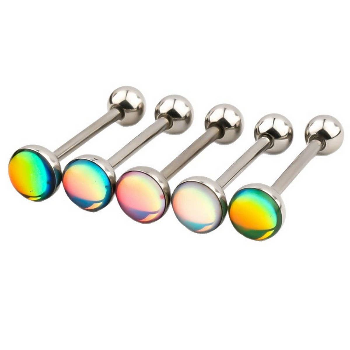 Fashion Titanium Tongue Stud with Glitter Design_CWMM9594