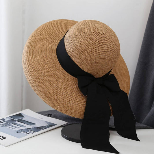 Summer foldable wide brim straw hat_CWAH3411