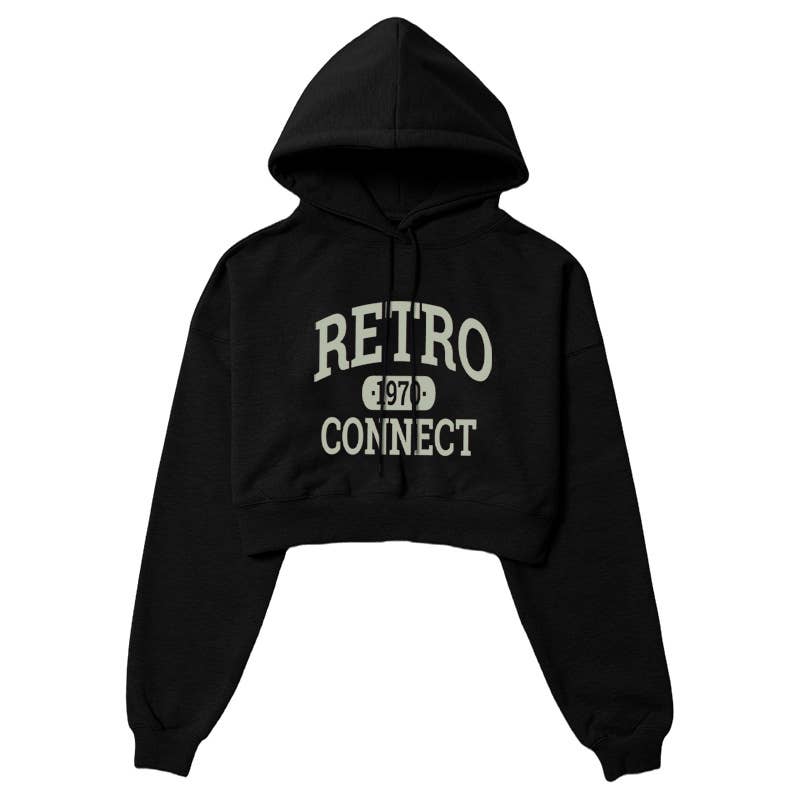 CROP TOP HOODIE DRAWSTRING PRINT HOODIE