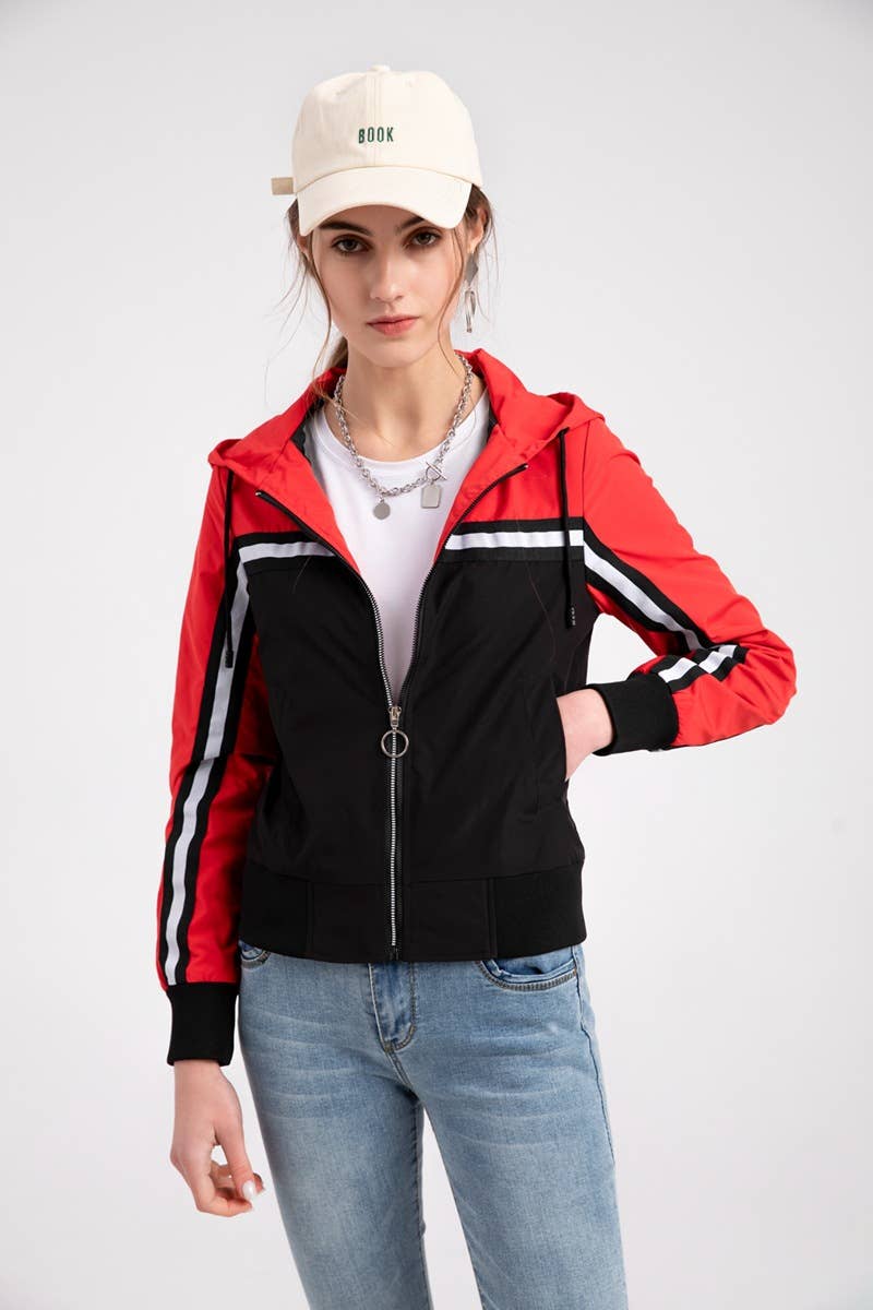 COLOR MATCH FASHION CASUAL WOMEN'S JACKET