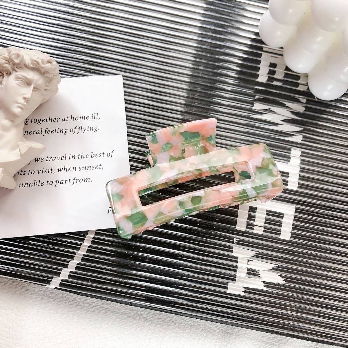 Elegant Square Hair Claw - Medium Acetate Clip_CWAHA1483
