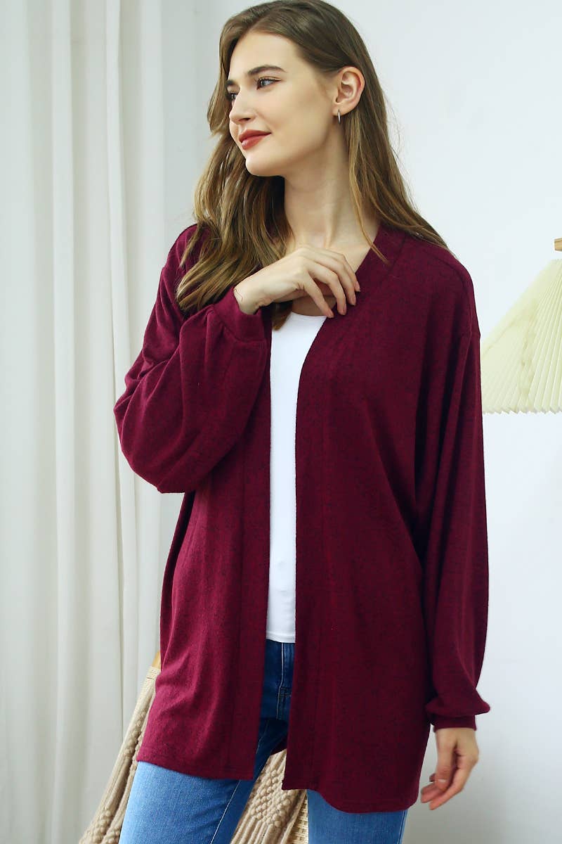 CWOCAL533_Long Sleeve Casual Open Front Long Cardigan