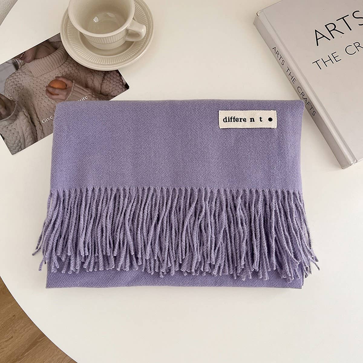 Solid Color Faux Cashmere Scarf - Wrap for Couples_CWASC1499