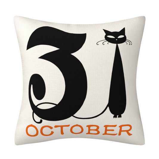 HALLOWEEN BLACK AND WHITE SPIDER PILLOWCASE