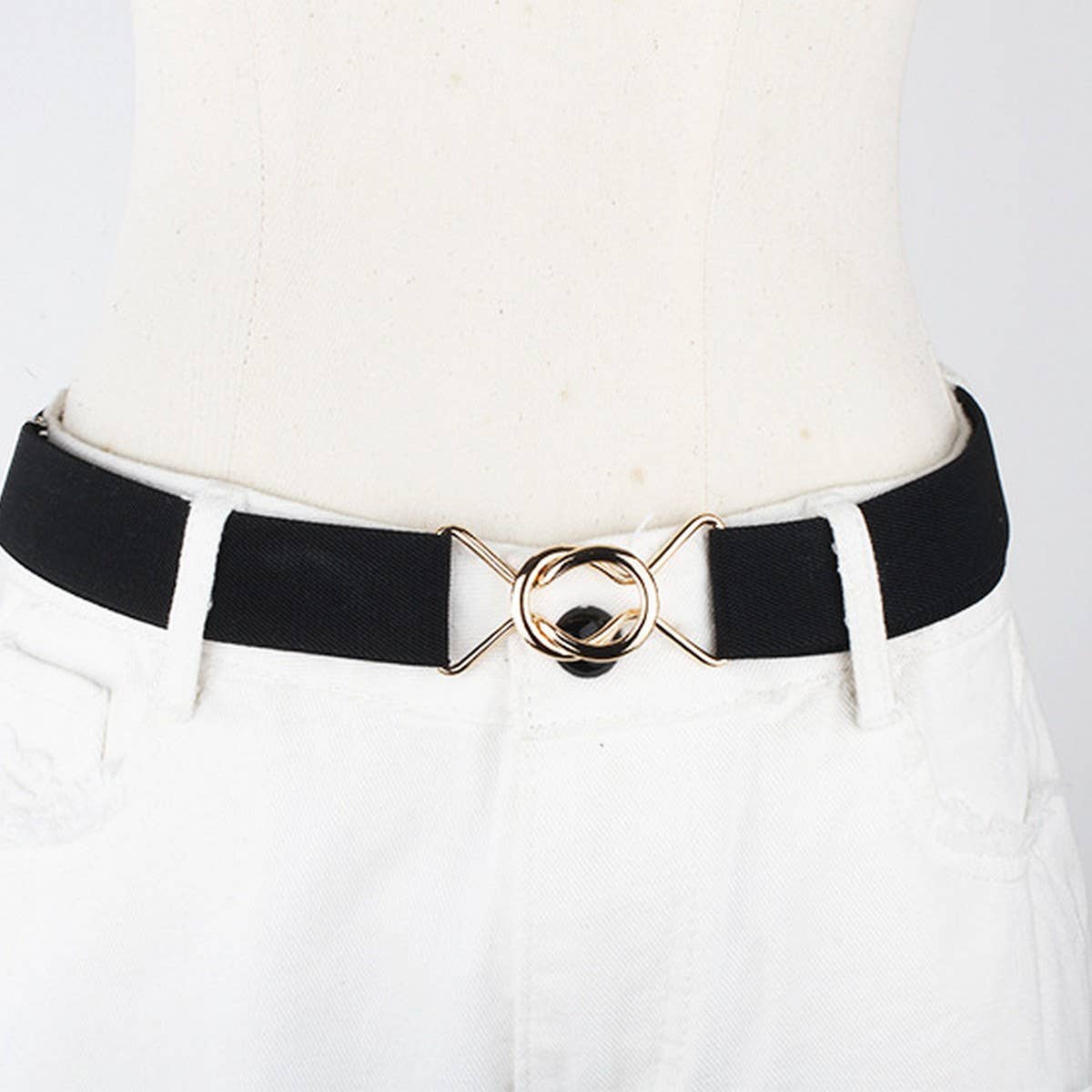 CWABE0549_PERFORATION FREE METAL ROUND BUCKLE ELASTIC BELT