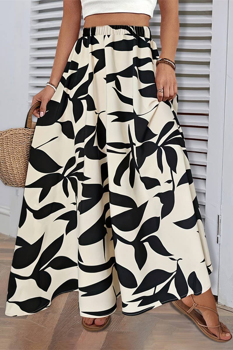 CWBLS0436_SUMMER TEMPERAMENT DRAPE PLEATED SKIRT