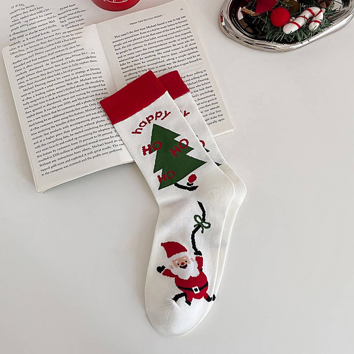 CWMS02730_WOMEN CHRISTMAS CREW SOCKS GIFT WINTER