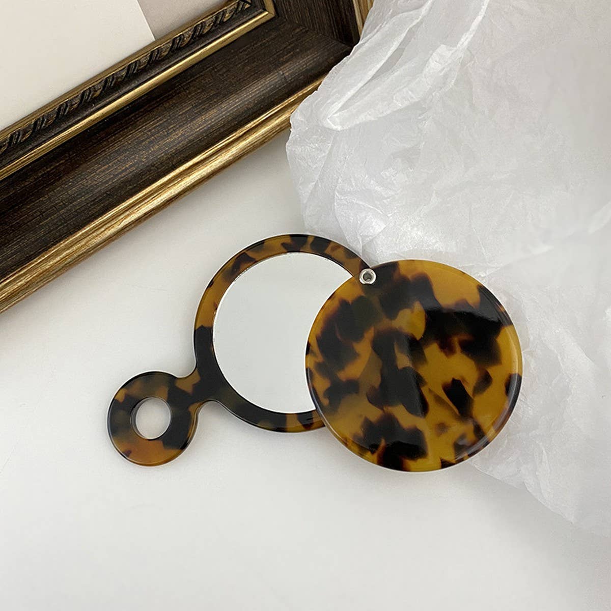 Portable Compact Round Mirror for Purse Travel_CWMM6370